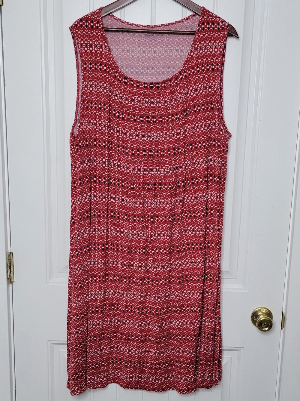 croft & barrow Red Patterned Sleeveless Dress